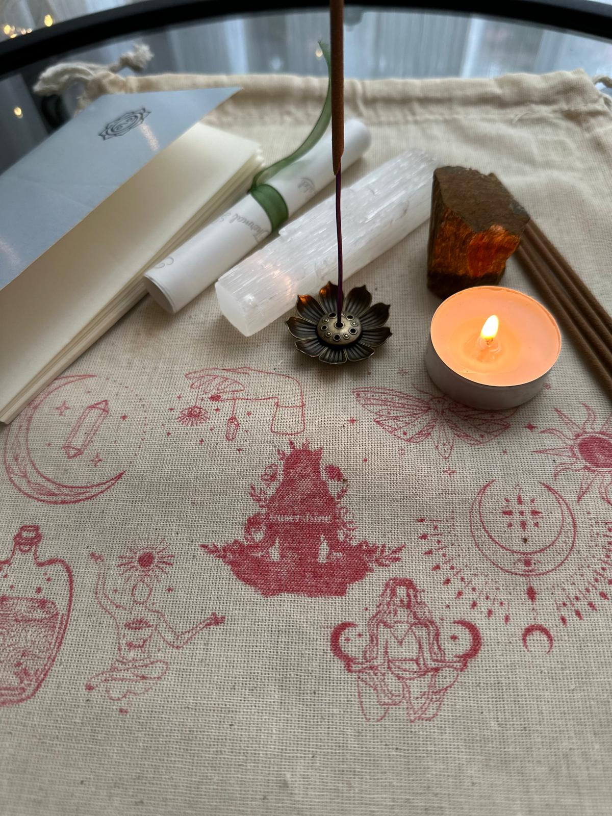 Başarı & Odak Ritüel Seti | Kaplan Gözü & Selenit Taşı, Everest Tütsü, Meditasyon Koleksiyon Çantası