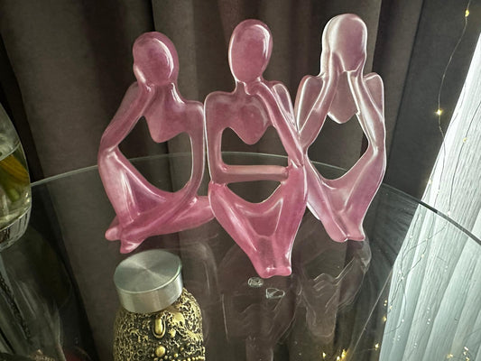 3 lü heykel seti, düşünen heykel, soyut heykel set, iskandinav tarz heykel seti, dekoratif biblo
