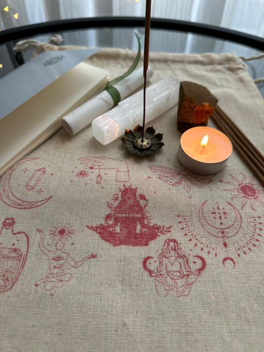 Başarı & Odak Ritüel Seti | Kaplan Gözü & Selenit Taşı, Everest Tütsü, Meditasyon Koleksiyon Çantası